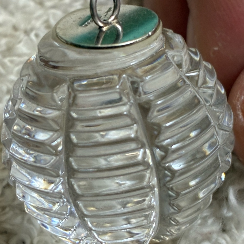SALE! Vintage glass or crystal clear ball pendant